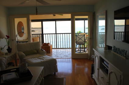 View from inside the condo. It shows that we are literally right on the water.