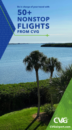 CVG is one of my newest, biggest clients. This is a FIDS (Flight Information Display System) ad. Recognize the location?