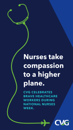 This FIDS ad, done during the COVID-19 crisis, combines the message and the established CVG brand elements.